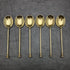 1963 British vintage sterling silver teaspoon set of 6 in enamel gold plated case